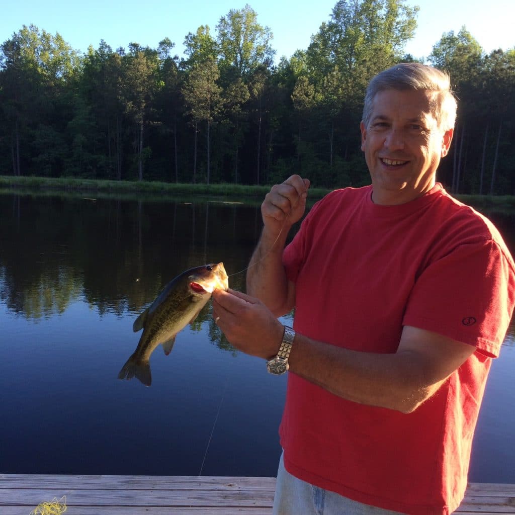 James Sparks showing off the wildlife on the property.